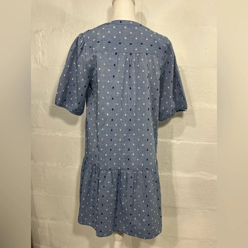 LOFT CLIP CHAMBRAY TIERED SWING DRESS NEW WITH TAG (a310) - Picture 11 of 14